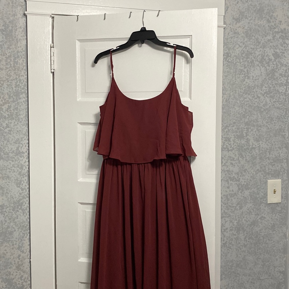 Revelry Layla convertible chiffon dress CABERNET